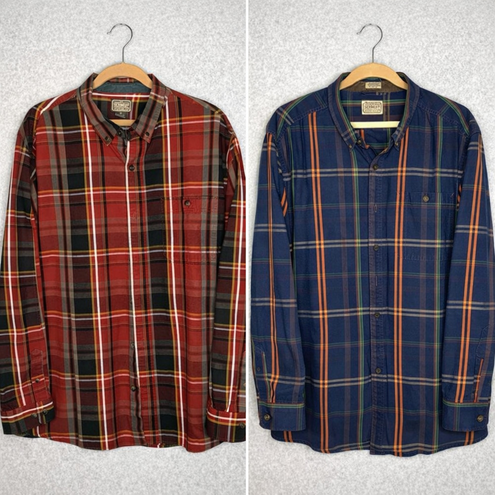 CE Schmidt Men's 2XL Plaid Work Shirts Lot of 2 Workwear